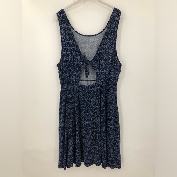 torrid 2X open back challis skater dress plus size Nagy blue 10839046 0685 - Picture 8 of 14